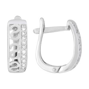 Серьги из белого золота 585 с бриллиантами, ср. вес 2,02г