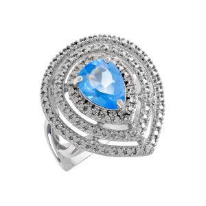 Кольцо из серебра 925 с фианитами, ср. вес 6,45г