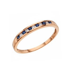 Кольцо из красного золота 585 с сапфирами, ср. вес 1,37г
