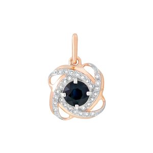 Подвеска из красного золота 585 с сапфиром, ср. вес 1,63г