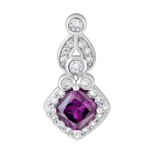 Подвеска из серебра 925 с фианитами, ср. вес 3,39г