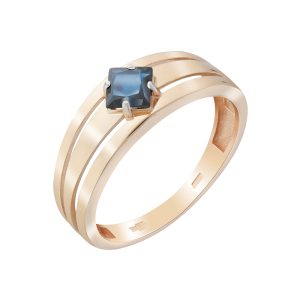 Кольцо из красного золота 585 с сапфиром, ср. вес 2,04г