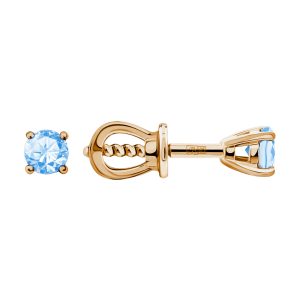 Серьги из красного золота 585 с топазами, ср. вес 1,13г