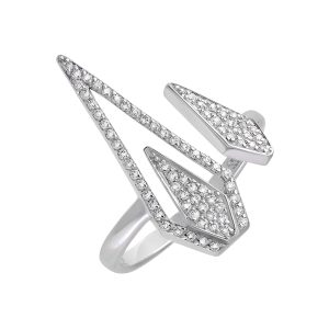 Кольцо из серебра 925 с фианитами, ср. вес 2,11г