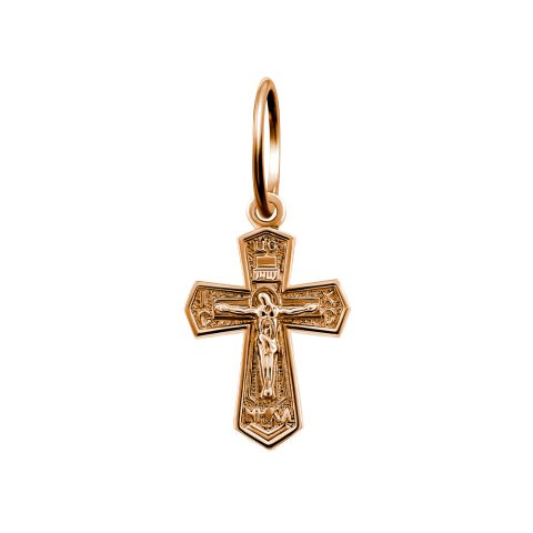 Крест из красного золота 585, ср. вес 0,78г
