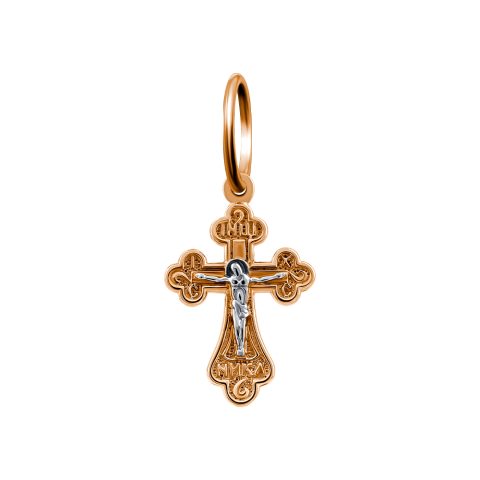 Крест из красного золота 585, ср. вес 0,8г