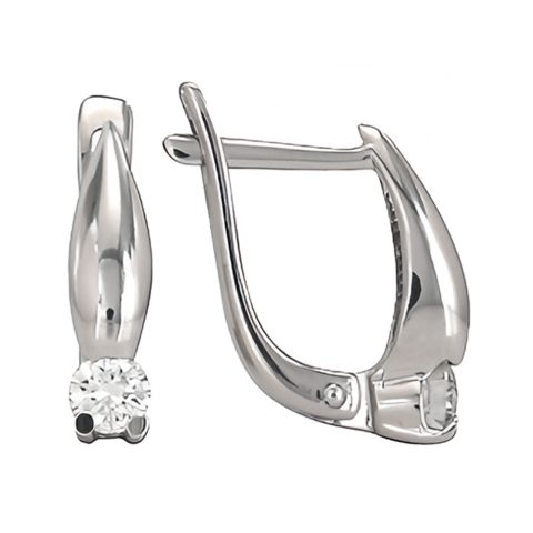 Серьги из серебра 925 с фианитом, ср. вес 2,17г