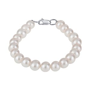 Браслет из серебра 925 с жемчугом речным, ср. вес 10,43г