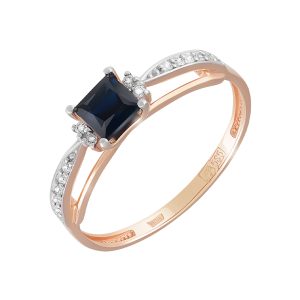 Кольцо из красного золота 585 с сапфиром, ср. вес 1,33г