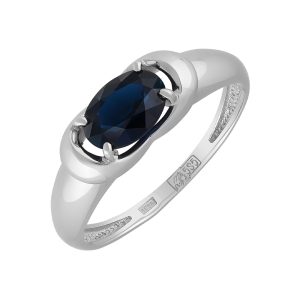 Кольцо из белого золота 585 с сапфиром, ср. вес 1,88г