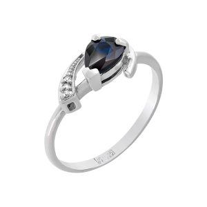 Кольцо из белого золота 585 с сапфиром, ср. вес 1,86г