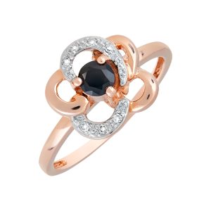 Кольцо из красного золота 585 с сапфиром, ср. вес 2,23г