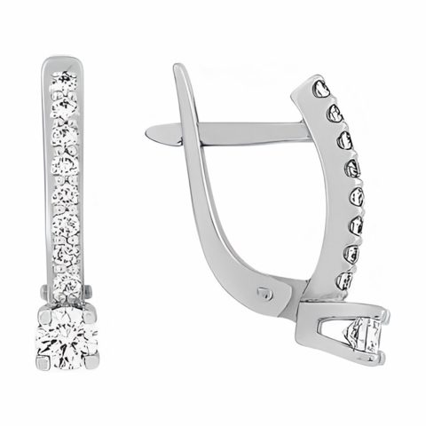 Серьги из серебра 925 с фианитом, ср. вес 2,3г