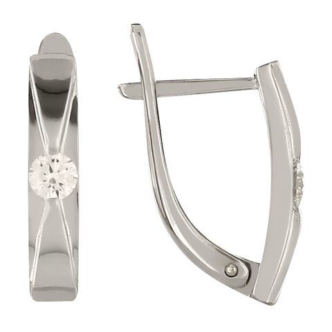 Серьги из серебра 925 с фианитом, ср. вес 2,99г