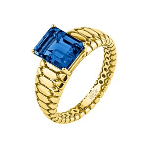 Кольцо из жёлтого золота 585 с лондон топазом (облагорож.), ср. вес 3,54г
