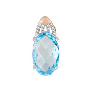 Подвеска из красного золота 585 с топазом, ср. вес 3,14г