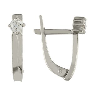 Серьги из белого золота 585 с бриллиантами, ср. вес 2,35г