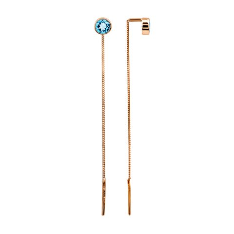 Серьги из красного золота 585 с топазами, ср. вес 1,19г