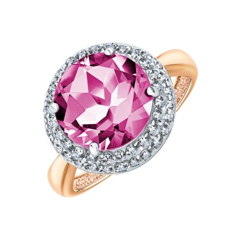 Кольцо из красного золота 585 с топазом, ср. вес 3,35г