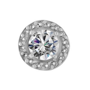 Подвеска из серебра 925 с фианитами, ср. вес 0,52г
