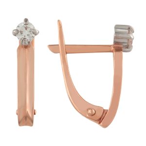 Серьги из красного золота 585 с бриллиантами, ср. вес 2,47г