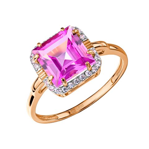 Кольцо из красного золота 585 с топазом, ср. вес 2,59г