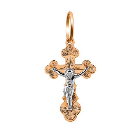 Крест из красного золота 585, ср. вес 1,01г