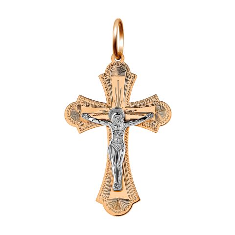 Крест из красного золота 585, ср. вес 1г